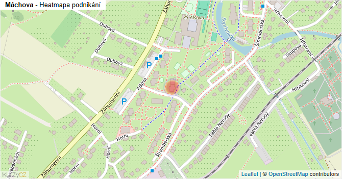Máchova - mapa podnikání