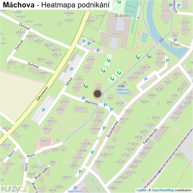 Mapa Máchova - Firmy v ulici.