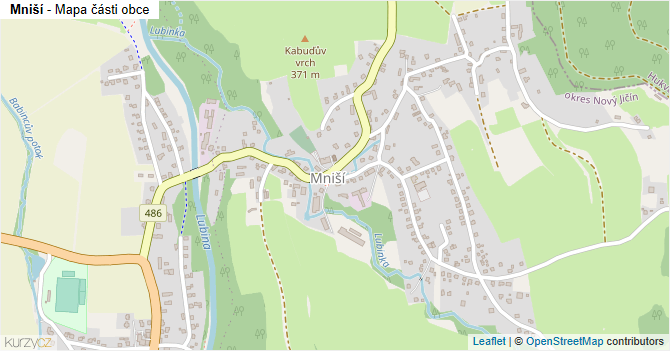Mniší - mapa části obce