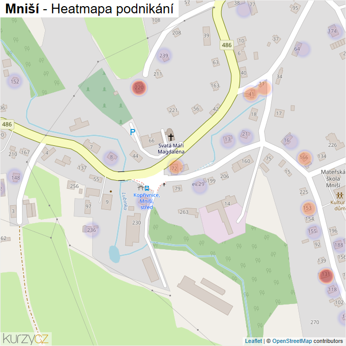 Mapa Mniší - Firmy v části obce.