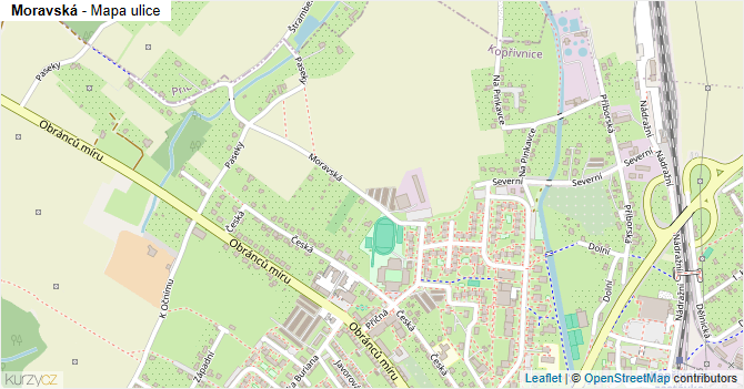 Moravská - mapa ulice