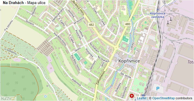 Na Drahách - mapa ulice