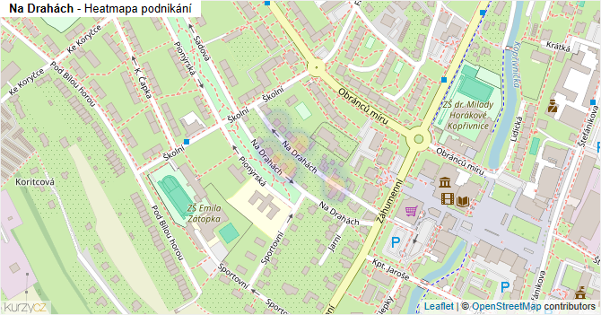 Na Drahách - mapa podnikání