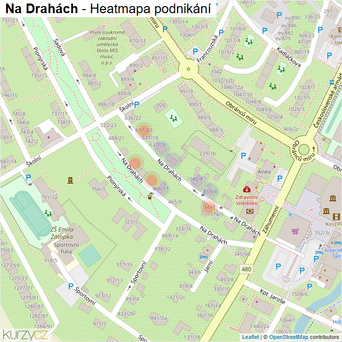 Mapa Na Drahách - Firmy v ulici.