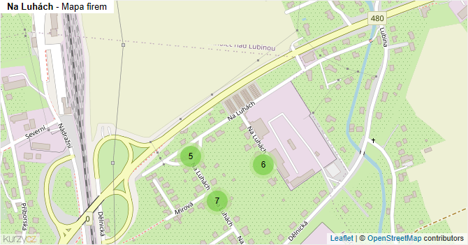 Na Luhách - mapa firem