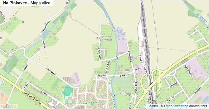 Na Pinkavce - mapa ulice