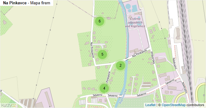Na Pinkavce - mapa firem