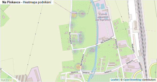 Na Pinkavce - mapa podnikání