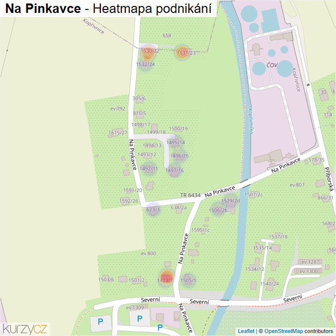 Mapa Na Pinkavce - Firmy v ulici.