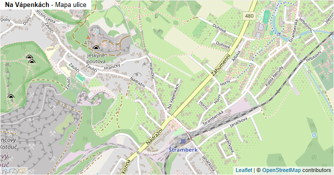 Na Vápenkách - mapa ulice