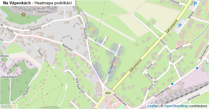 Na Vápenkách - mapa podnikání