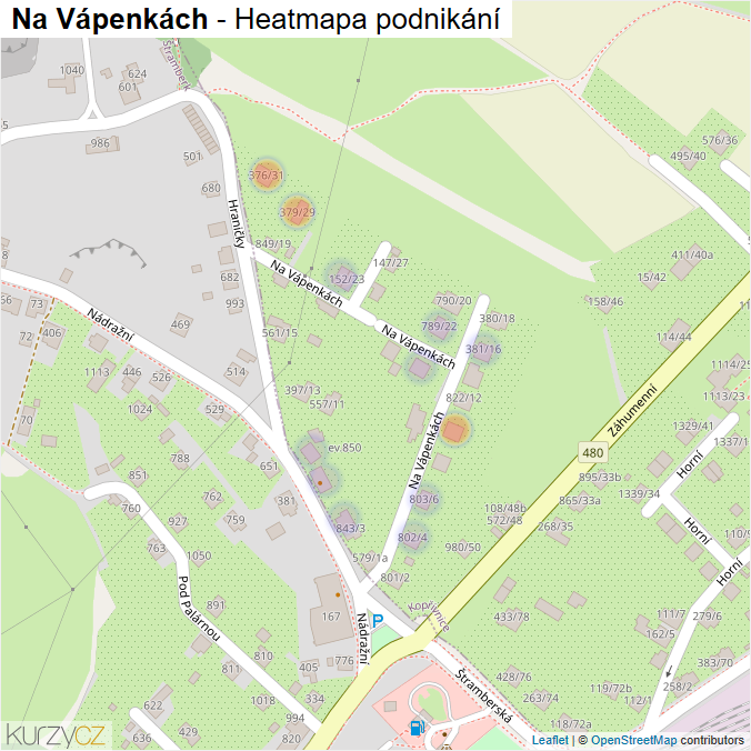 Mapa Na Vápenkách - Firmy v ulici.