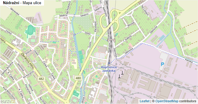 Nádražní - mapa ulice