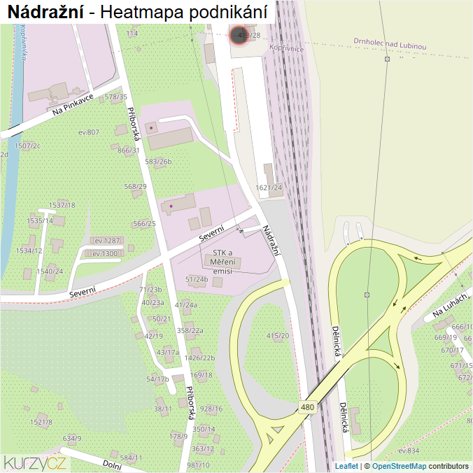Mapa Nádražní - Firmy v ulici.