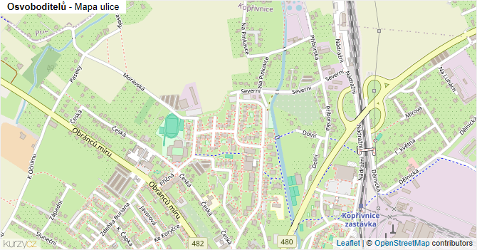 Osvoboditelů - mapa ulice