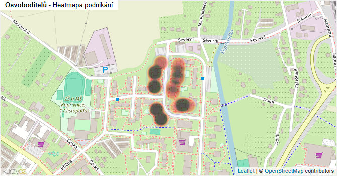Osvoboditelů - mapa podnikání
