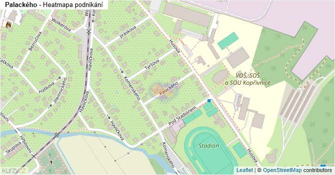 Palackého - mapa podnikání
