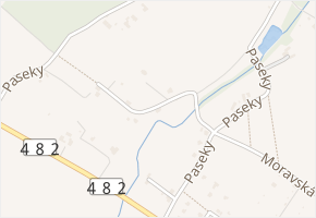 Paseky v obci Kopřivnice - mapa ulice