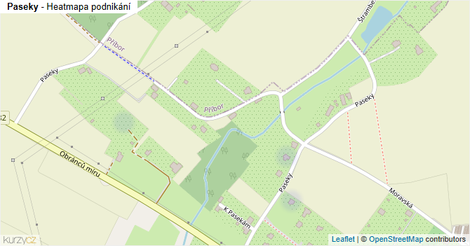 Paseky - mapa podnikání