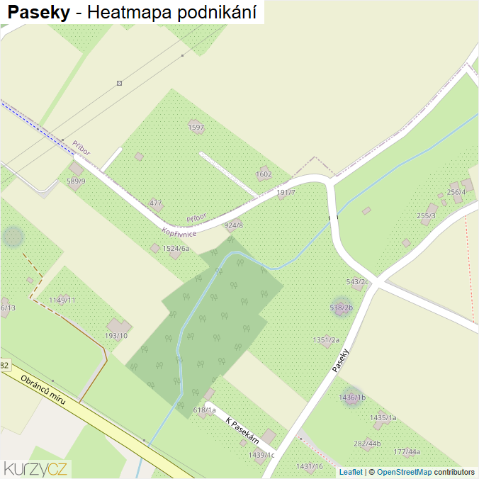 Mapa Paseky - Firmy v ulici.