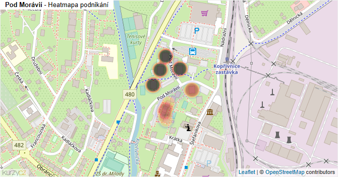 Pod Morávií - mapa podnikání