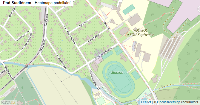 Pod Stadiónem - mapa podnikání