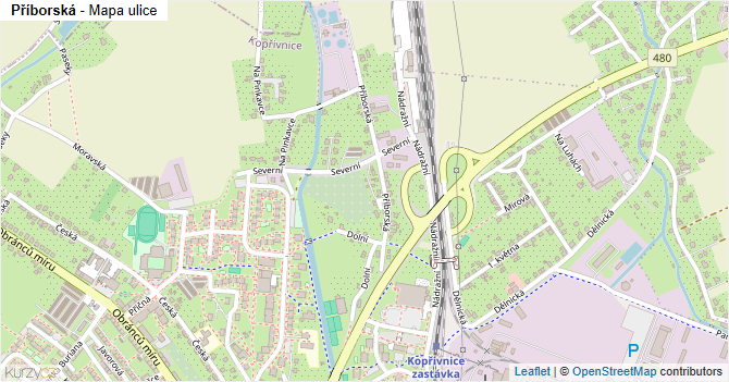Příborská - mapa ulice