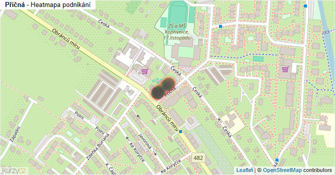 Příčná - mapa podnikání