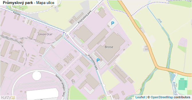 Průmyslový park - mapa ulice