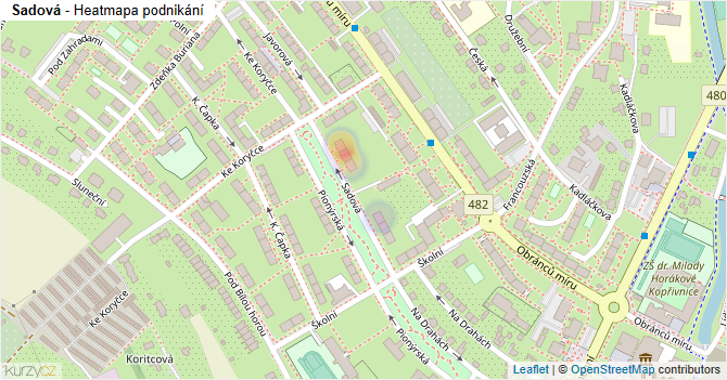 Sadová - mapa podnikání