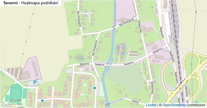 Severní - mapa podnikání