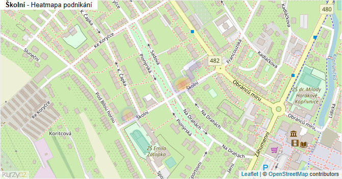 Školní - mapa podnikání