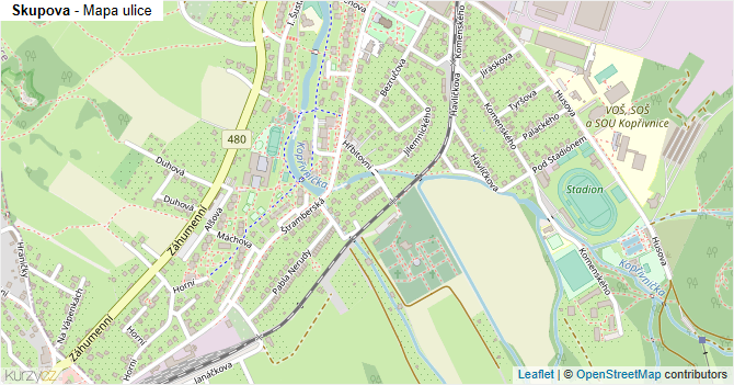 Skupova - mapa ulice
