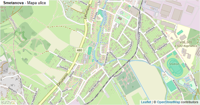 Smetanova - mapa ulice