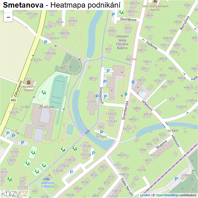Mapa Smetanova - Firmy v ulici.