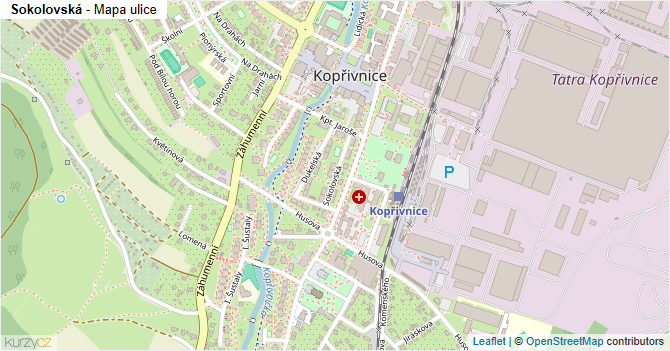 Sokolovská - mapa ulice