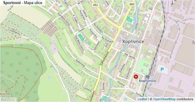 Sportovní - mapa ulice