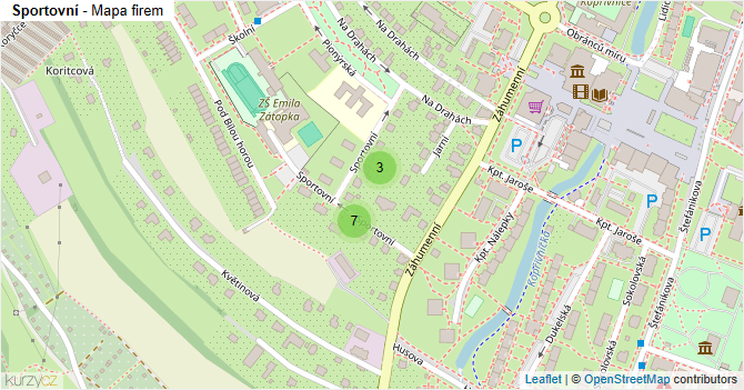 Sportovní - mapa firem