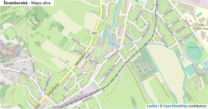 Štramberská - mapa ulice