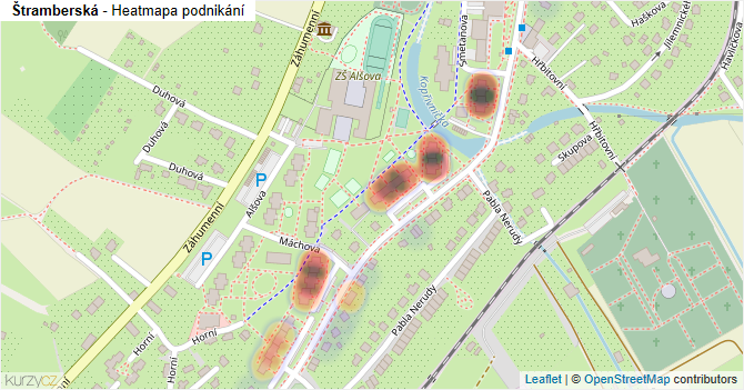 Štramberská - mapa podnikání