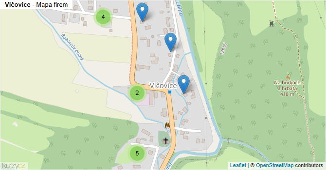 Vlčovice - mapa firem