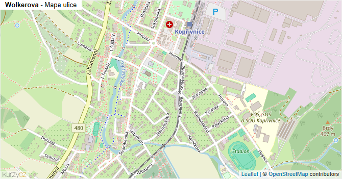 Wolkerova - mapa ulice