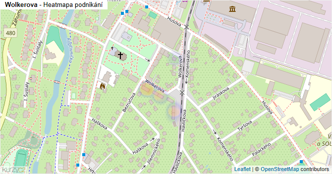 Wolkerova - mapa podnikání