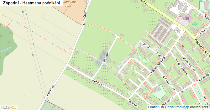 Západní - mapa podnikání