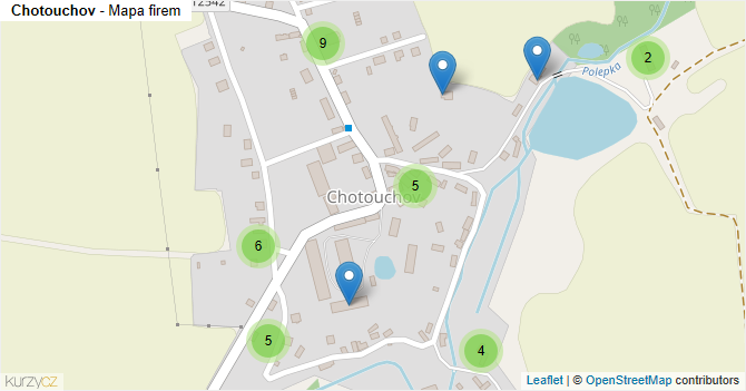 Chotouchov - mapa firem