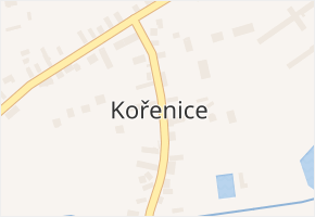 Kořenice v obci Kořenice - mapa části obce