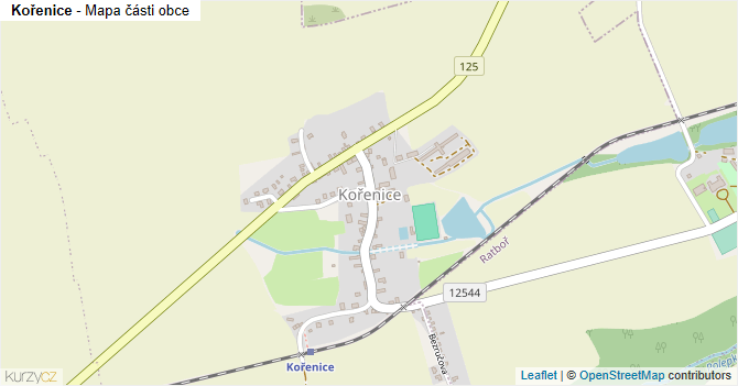 Kořenice - mapa části obce
