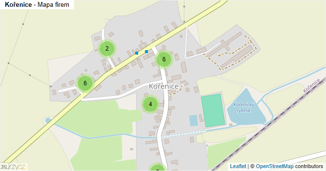 Kořenice - mapa firem