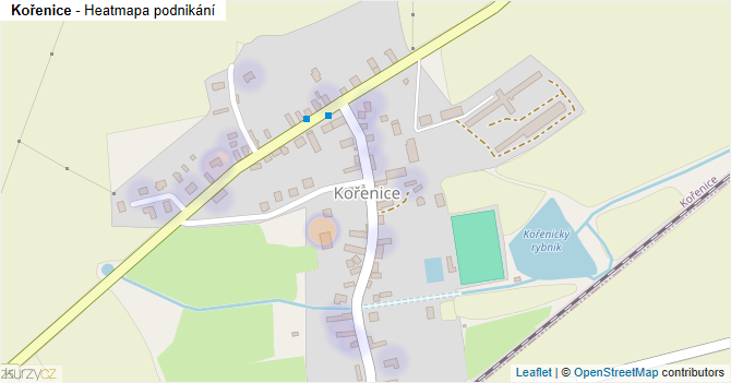 Kořenice - mapa podnikání