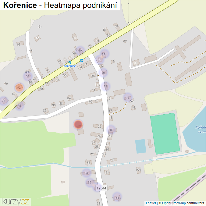 Mapa Kořenice - Firmy v části obce.